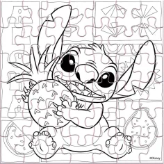 Luna: Puzzle de colorat cu 42 piese Stitch imaginea 3