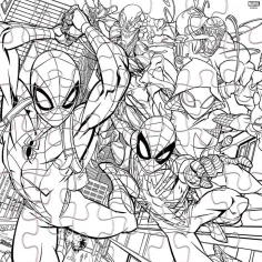 Luna: Puzzle de colorat cu Spider-Man, 42 piese imaginea 3