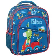 Luna: Rucsac pentru grădiniță Must Team cu dinozauri, rotunjit, cu 2 compartimente, 27x10x31cm