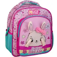 Luna: Rucsac pentru grădiniță Must Team cu iepuraș, cu colțuri rotunjite și 2 compartimente, 27x10x31cm