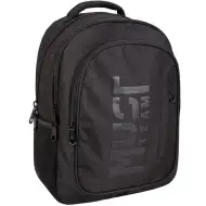 Luna: Rucsac școlar Team Eternal Black negru rotunjit cu 3 compartimente, 32x18x43cm