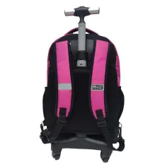 Luna: Rucsac școlar pe roți Must Team Pink cu 3 compartimente, 31x24x45cm imaginea 2