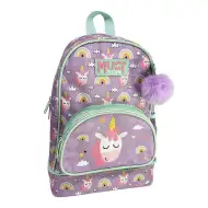 Luna: Rucsac termic rotunjit pentru grădiniță cu model Team Unicorni, 25x14x36cm
