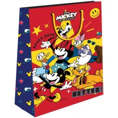 Luna: Sac de cadou cu imprimeu Mickey Mouse și prietenii săi 33x12x45cm