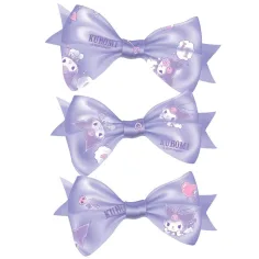 Luna: Set de 3 agrafe de păr Kuromi cu fundiță imaginea 2
