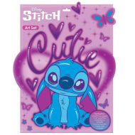 Luna: Set de artă Disney Stitch - carte de colorat cu 6 carioci și autocolante