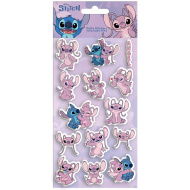 Luna: Set de autocolante 3D pufoase Disney Stitch și Angel, pe coală de 10x22 cm