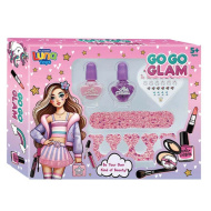 Luna: Set de manichiură Go-Go Glam cu unghii false și lac de unghii, 5 piese