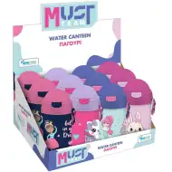 Luna: Sticlă de apă Must Team cu model pentru fete, disponibilă în mai multe variante, 500ml, 1 bucată