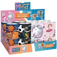 Luna: Suport cilindric pentru instrumente de scris Must Team, disponibil în mai multe variante, 10x11cm, 1 bucată