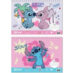 Luna: caiet creativ de schițe de colorat Disney Stitch, cu autocolante și șablon, în mai multe variante