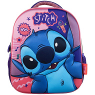Luna: rucsac de grădiniță rotunjit, cu imprimeu Must Team 3D Stitch, 26x10x32 cm