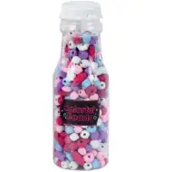 Mărgele colorate de înșirat în borcan de sticlă