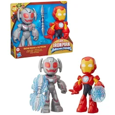 Marvel: Iron Man Awesome Friends - Set de figurine Iron Man și Ultron Clash, 23 cm – Hasbro