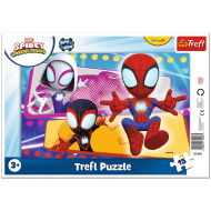 Marvel Spidey - echipa de păianjeni, puzzle în ramă de 15 piese - Trefl