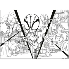 Marvel Spidey 2 în 1 maxi puzzle 4x48 piese și carte de colorat 35x25cm - Lisciani imaginea 5