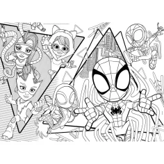 Marvel Spidey 2 în 1 maxi puzzle de 35 piese și carte de colorat 70x50cm - Lisciani imaginea 2