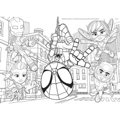Marvel Spidey 2 în 1 puzzle cu 48 de piese și carte de colorat 35x25cm - Lisciani imaginea 2