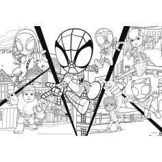 Marvel Spidey luptă 2 în 1 puzzle de 24 piese și carte de colorat 50x35cm - Lisciani imaginea 2