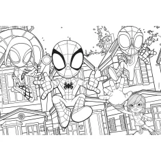 Marvel Spidey și echipa sa 2 în 1 puzzle de 24 piese și carte de colorat 50x35cm - Lisciani imaginea 2