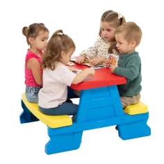Masă de picnic albastră 70x79x47cm imaginea 2