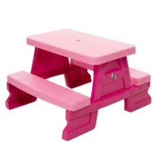 Masă de picnic roz 70x79x47cm imaginea 2