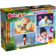 Mașa și ursul Mașa explorează lumea Puzzle maxi de podea cu 24 de piese 70x50cm - Lisciani