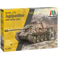 Mașină de model Italeri 1/35 Sd.Kfz.173 Jagdpanther cu echipaj în uniformă de iarnă