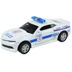 Masini de politie: Masina de politie din metal cu tractiune inversa, disponibila in mai multe variante, 11cm 1buc. imaginea 6