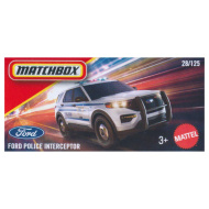 Matchbox Ford Police Interceptor mașinuță de poliție albă 1/64 – Mattel