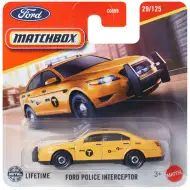 Matchbox: Mașinuță Ford Police Interceptor galbenă 1/64 - Mattel