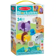 Melissa &amp; Doug: Blockables - Set de joacă din lemn cu animale de safari - Spin Master