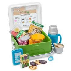 Melissa & Doug: Set de joacă cu geantă frigorifică, alimente și accesorii imaginea 2