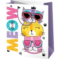 Meow geanta de cadou de dimensiuni medii cu pisici 18x23x10cm