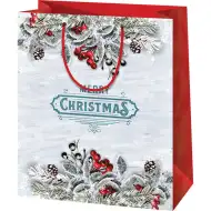 Merry Christmas sac de cadou de dimensiuni medii 18x23x10cm
