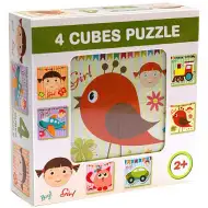Cub de puzzle cu modele pentru fete și băieți 4 bucăți 