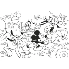 Mickey Mouse puzzle și carte de colorat 2 în 1, 250 de piese, 50x35 cm - Lisciani imaginea 3