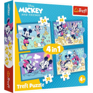 Mickey Mouse și prietenii 4 în 1 puzzle 35-48-54-70 piese - Trefl