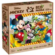 Mickey Mouse și prietenii săi 2 în 1 puzzle Eco de 60 de piese și carte de colorat 70x50 cm - Lisciani