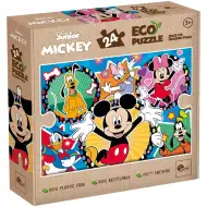 Mickey Mouse și prietenii săi 2 în 1 puzzle eco mini de 24 de piese și carte de colorat 35x25cm - Lisciani