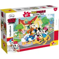 Mickey Mouse și prietenii săi 2 în 1 puzzle maxi de 60 de piese și desen de colorat 70x50cm - Lisciani