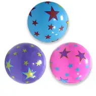 Minge de cauciuc colorată, cu model de stele, de 23 cm, disponibilă în mai multe variante