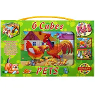 Mini-cuburi cu animalele fermei cu 6 piese