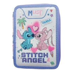 Must: Penar etajat Disney Stitch & Angel, din pluș umplut, 15x5x21 cm