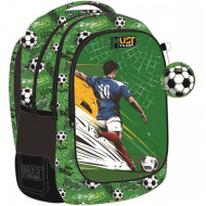 Must: rucsac școlar rotunjit cu model cu mingi de fotbal 32x18x43cm