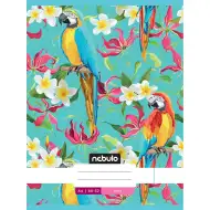 Nebulo: Caiet broșat, simplu, cu copertă cu model floral cu floarea papagalului, 80-32, format A4