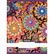 Nebulo: Caiet cu linii, cu spirală, cu model floral fractal, 81-32, format A4