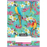 Nebulo: Caiet cu linii, format A/5, capsat, pentru clasa a 3-a, cu copertă cu model de papagal, 12-32