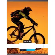 Nebulo: Caiet cu linii, format A4, 81-32, cu copertă cu model bicicletă, capsat