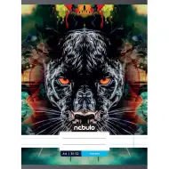 Nebulo: Caiet dictando cu broșare, model panteră neagră, format A4, 81-32